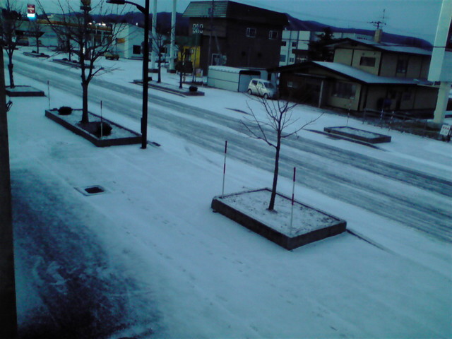 早朝の雪景色